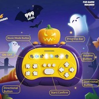 Mini Máquina de Ritmo Portátil de Plástico para Navidad y Halloween, Juego de Presión Rápida con Luces, Educativo