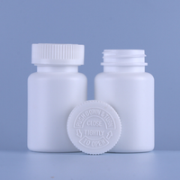 Flacon de pilules en HDPE de qualité médicale avec bouchon à vis 120ml/150ml en plastique blanc mat pour médicaments, sérigraphié
