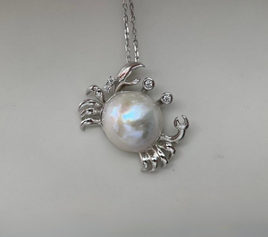 CAIOOCHE mode crabe collier perle d'<span class=keywords><strong>eau</strong></span> <span class=keywords><strong>douce</strong></span> crabe pendentif en laiton bijoux <span class=keywords><strong>poisson</strong></span> <span class=keywords><strong>rouge</strong></span> chaîne usine prix de gros - Product Image 5