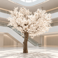 Grand arbre artificiel de cerisier personnalisé pour la décoration intérieure commerciale des centres commerciaux et des hôtels
