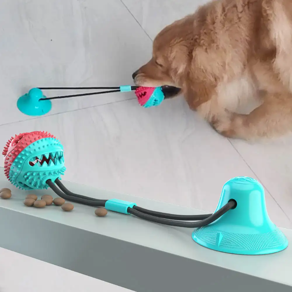 Brinquedo de copo vazado de sucção, brinquedo para animais de estimação, com ventilação molar, resistente a bola, brinquedo