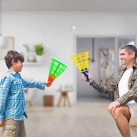 Ensemble de jeu de lancer et d'attraper la balle, jeu Pop and Catch, comprenant 1 panier lanceur et 2 balles, jeux de plein air pour les sports familiaux