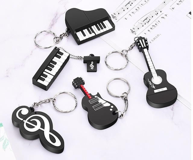 Guitar Usb Stick Musical Instruments Usb Flash Drives Piano PVC USB 2.0 Memory Musical Note Violin Stick Cello USB2.0 Ho