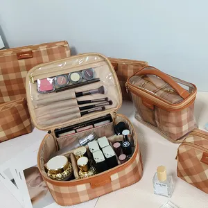 批发防水格子化妆包箱包旅行大容量定制提手洗漱包