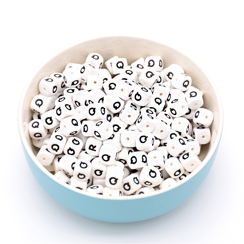 2022 Новые поступления 12 мм Детские бусины для прорезывания зубов нетоксичные мягкие бусины из пищевого силикона без бисфенола А бусины Алфавит с жемчужинами
