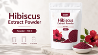 Bubuk Ekstrak Bunga Hibiscus Sabdariffa Merah Kecoklatan Murni dengan 10%-40% Antosianin Kelas Makanan 1kg