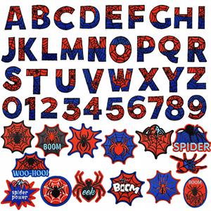 Vente en gros de patchs thermocollants brodés araignée rouge personnalisés avec lettres chiffres logos et badges bricolage vêtements chapeaux sacs à dos jeans - Product Image 1