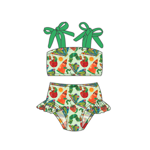 Ensemble de vêtements d'été confortables pour filles, maillots de bain pour bébés filles, imprimé personnalisé, bretelles réglables, tenues pour filles - Product Image 3