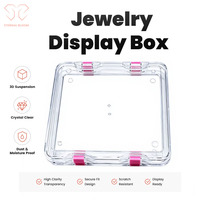 Boîte à bijoux antioxydante ETERNAL BLOOM 175x175x25mm avec boucle rose et vitrine transparente dorée pour bijoux décoratifs culturels