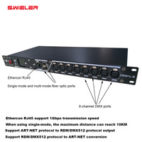 Extensor de Red Ethercon RJ45 a XLR para Iluminación DMX, Adaptador de Fibra a DMX, Divisor Artnet de 8 Canales