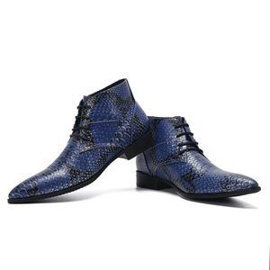 Men's Trendy British-Style Vintage Brogue Boots-Breathable Waterproof <b>Height</b> <b>Increasing</b> Autumn Summer High-Top Leather - Product Image 3