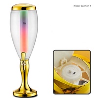 Distributeur de bière portable LED de haute qualité 3L Or Qualité alimentaire Alimenté par énergie solaire Robinet en céramique Réfrigération électrique/glace