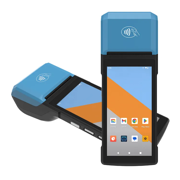 Nieuwe Aankomst Draadloze Android 13 Smart Dual Sim Cards Pos Printer Handheld Eft Pos Terminal Met Barcodescanner S81