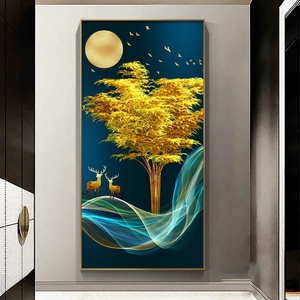 Peintures murales LED abstraites en porcelaine de cristal, décoration artistique moderne pour la maison, personnalisées en usine, vente chaude - Product Image 4
