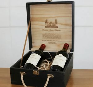 Anpassbare Geschenk box aus Holz wein mit Aufbewahrung slogo Gravur für die Wein präsentation erhältlich - Product Image 2