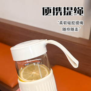 Hakparson Glass Water <b>Bottle</b> With Lid And Filter Portable For Tea Brewing Travel Use - Product Image 3