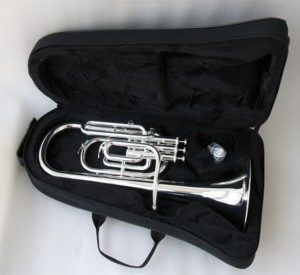 Tenor profesional de primera clase y <span class=keywords><strong>trompeta</strong></span> alta, cuerno Eb plateado económico a la venta - Product Image 1
