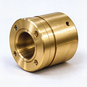 Buje de bronce con brida de alta precisión, personalizado según diseños, manguito de latón torneado por CNC para componentes de maquinaria rotativa - Product Image 1