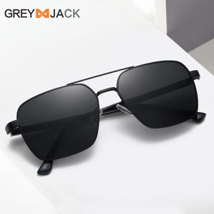 Lunettes de soleil polarisées pour homme Grey Jack, monture carrée à double pont, protection UV400, verres TAC or, noir, marron, lunettes de sport - Product Image 2