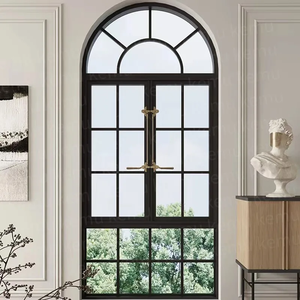 Ventana Francesa Vintage <span class=keywords><strong>de</strong></span> Aluminio con una Sola Bisagra, Ventana Metálica <span class=keywords><strong>de</strong></span> <span class=keywords><strong>Lujo</strong></span> con Doble Bisagra para Exteriores <span class=keywords><strong>de</strong></span> Casa, Venta Directa <span class=keywords><strong>de</strong></span> Fábrica - Product Image 1
