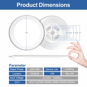 Led lõm Downlight phong cách hiện đại Vòng 5cct + RGB thay đổi màu sắc siêu mỏng phòng ngủ LED Đèn trần với ánh sáng ban đêm - Product Image 6