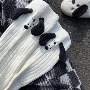White Puppy <b>Socks</b> Mid Calf Slouch <b>Socks</b> For Women Anime Cartoon Design Breathable <b>Polyester</b> Fiber Casual <b>Socks</b> - Product Image 5