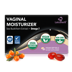 Gélules d'huile d'argousier biologique Laicuherb, complément alimentaire végétalien pour l'hydratation féminine et la santé digestive des femmes adultes - Product Image 1