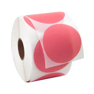 Autocollant de point thermique direct coloré personnalisé blanc vert jaune rose couleur rouge rond 1 "2" étiquette d'autocollant thermique de cercle de couleur - Product Image 1