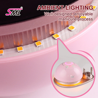 Perceuse à ongles SML rose/blanc/noir |   Polisseuse à haute vitesse pour les ongles et les pieds, 50 000 tr/min, avec 6 embouts de ponçage