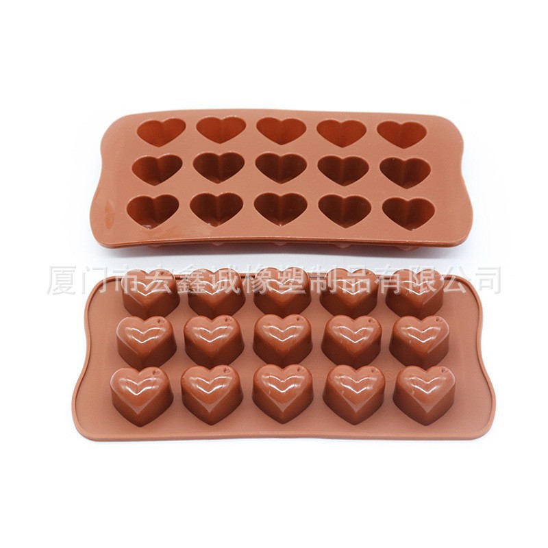 15 coeurs marron