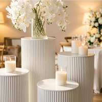 Ensemble de 3/5 supports à fleurs modernes en fer blanc, socle ondulé, présentoirs à gâteaux et desserts, décoration de fête et de mariage, haute qualité, durable