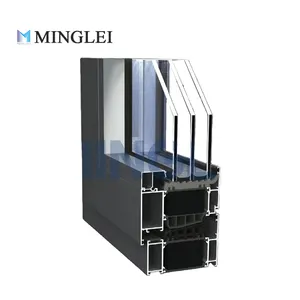 Minglei - Janela passiva de alumínio com alto desempenho, estilo europeu, alta qualidade, eficiência energética e impacto térmico, vitral triplo