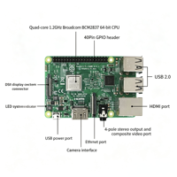 Raspberry Pi 3 Model B+ Geliştirme Kartı 1.4GHz 64-bit Diğer Elektronik Bileşenler Stokta Raspberry Pi 3 Model B+