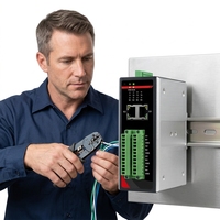 Gateway Industrial Modbus IoT para Riel DIN, 2 Puertos Gigabit Ethernet, 8 Puertos RS232/485 Ópticamente Aislados, Servidor/Cliente TCP/UDP, 9-60VDC
