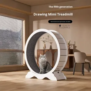 Neu Verbessertes Geräuschloses Interaktives Holz-Katzenlaufband mit Klettergerüst und Laufrad für Haustier-Fitness - Product Image 1