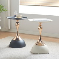 Table d'appoint et table basse multifonctionnelle en fer forgé, style moderne et luxueux, pour salon et chambre à coucher