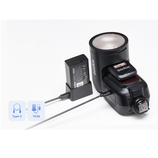 New V1Pro N LTTL Li-ion Round Head Camera Flash 100 Continuous With External Flash SU-1 2.4G Professional Wireless Speedlite