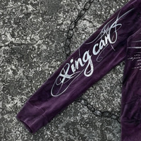 Vente en gros de sweats à capuche pour hommes, couleur violette, fermeture éclair, impression personnalisée, style gothique, streetwear, fabricant de streetwear