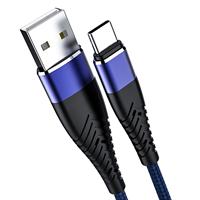 Câble USB Type-C de haute qualité avec charge rapide 3A et transfert de données, cordon en nylon tressé pour ordinateur et appareil photo, longueur personnalisable