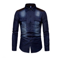 Souper Qualité À Manches Longues Denim Jeans Chemises Chemise Décontractée Pour Hommes Meilleures Ventes Avec Logo Personnalisé Fournisseur De BD