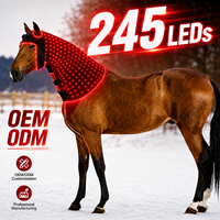 Dispositif de Thérapie par Lumière Rouge pour Chevaux en Gros, 245 LED 660nm 850nm, Enveloppement LED Thérapeutique pour Cou, Nuque et Épaules de Cheval