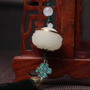 Lotus Scented Sachet Car Pendant Aromatherapy Keychain <b>Hanging</b> 2.6x2.4cm Chinese Retro Style Gift - Product Image 3