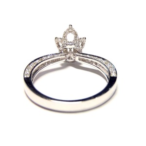 Bague de Fiançailles et de Mariage Semi-Montée en Or Blanc Massif 18 carats avec Diamant Véritable 1 carat Taille Solitaire, Design Couronne Personnalisé, pour Fête et Anniversaire - Product Image 3