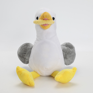 Peluche de Avestruz Marino con Accesorio de Pez, Gaviota de Peluche Blanca, Gris y Amarilla, Compañero Suave y Acogedor para Niños y Adultos - Product Image 2