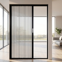 Portes pliantes modernes en aluminium robustes à double vitrage trempé pour cuisine, salon, chambre, salle de bain, entrée de centre commercial, extérieur
