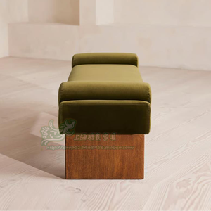 Taburete <span class=keywords><strong>de</strong></span> <span class=keywords><strong>madera</strong></span> tapizado en terciopelo <span class=keywords><strong>de</strong></span> alta gama, estilo retro francés, para entrada <span class=keywords><strong>de</strong></span> hotel, cambio <span class=keywords><strong>de</strong></span> zapatos, dormitorio, guardarropa y pie <span class=keywords><strong>de</strong></span> cama - Product Image 4