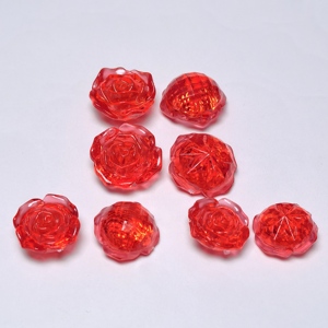 500g Acrylic Transparent Red 3D Rose Flower Flatback Cabochon No Hole Beads DIY Mobile <strong>Phone</strong> <strong>Case</strong> Flat Back Wedding <strong>Deco</strong> 22/25MM - Product Image 2