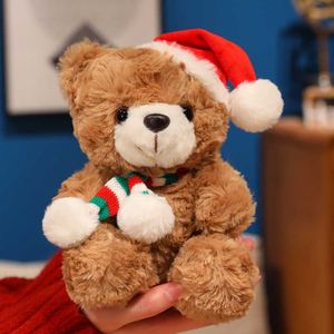New Arrival Soft Brown Christmas <b>Bear</b> Plush Toy Kawaii <b>Cute</b> Plush Toys Multi Size Stuffed Animal Toys Claw Machine Toys for Kids - Product Image 1