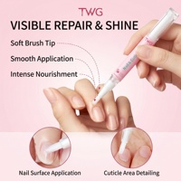 TWG OEM Stylo Huile pour Cuticules Hydratant, Brillance et Douceur, Soin Réparateur des Mains avec Brosse Douce, Huile pour Cuticules