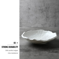 Vente en Gros Directe Usine Ensemble d'Assiettes Plates de Dîner en Céramique Noir Mat pour Restaurants et Hôtels, Assiette à Soupe en Porcelaine Marbrée Irrégulière
